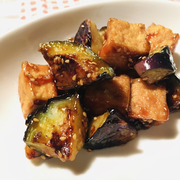 厚揚げとナスのニンニク醤油焼き